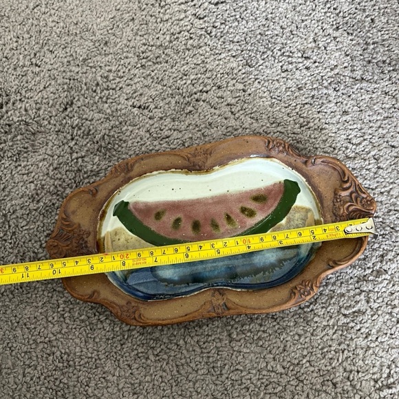 Vintage Chappelle glazed pottery watermelon design tray - Picture 4 of 5